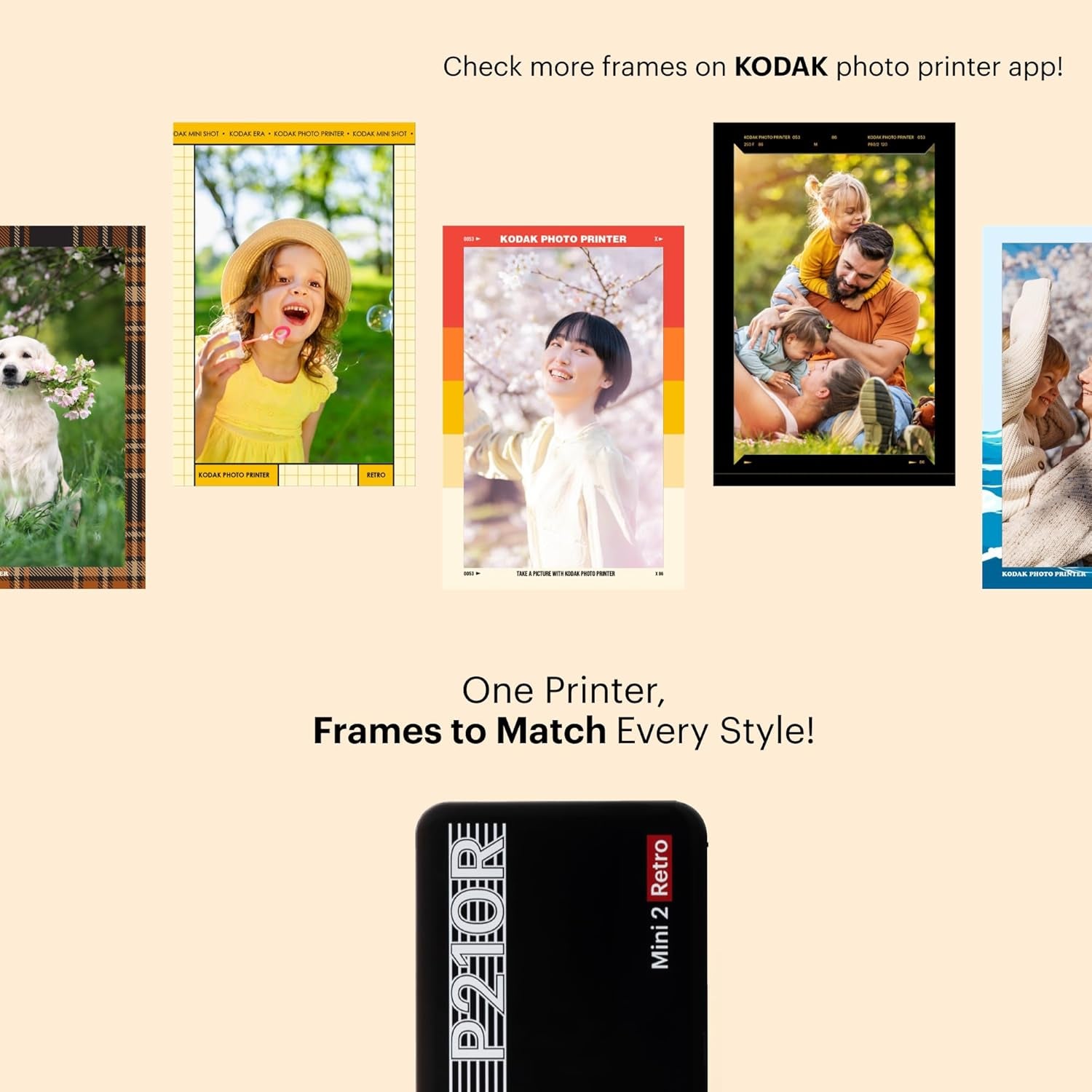 Mini 2 Retro 4Pass Portable Photo Printer (2.1X3.4 Inches) + 8 Sheets, White