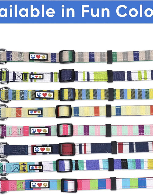 Load image into Gallery viewer, Multicolor Dog Collar Puppy Collar Pet Collar Multicolor Dog Collar Small Dog Collar Green / White / Blue Dog Collar
