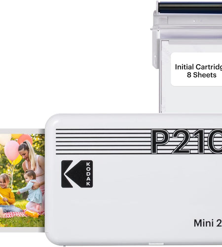 Mini 2 Retro 4Pass Portable Photo Printer (2.1X3.4 Inches) + 8 Sheets, White