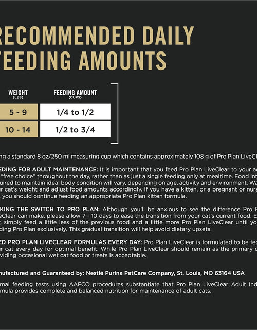Load image into Gallery viewer, Liveclear with Probiotics Allergen Reducing Indoor Turkey &amp; Rice Adult Dry Cat Food
