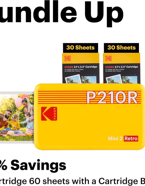 Load image into Gallery viewer, Mini 2 Retro 4Pass Portable Photo Printer (2.1X3.4 Inches) + 8 Sheets, White
