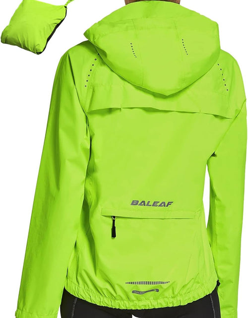 Load image into Gallery viewer, Women'S Running Rain Jackets Cycling Windbreaker Waterproof Reflective Windproof Spring Coat Golf Hiking Hooded
