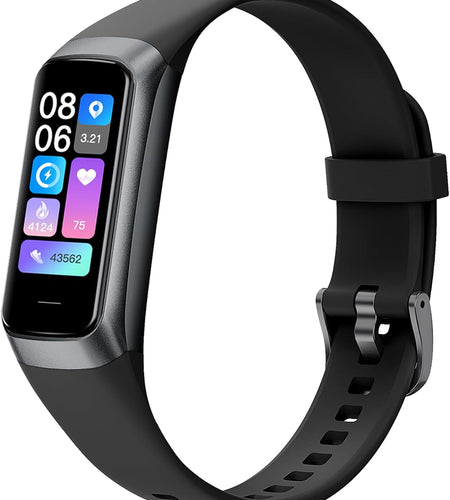 Keep Health Fitness Trackers for Women Men Amoled Step Counter Slim Thin 25 Sports Modes with Heart Rate Blood Pressure Monitor Alarm Stopwatch Timer Calories Burned IP68 Step Tracker Watch