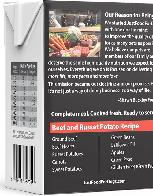 Load image into Gallery viewer, Pantry Fresh Wet Dog Food, Complete Meal or Dog Food Topper, Beef &amp; Russet Potato Human Grade Dog Food Recipe - 12.5 Oz (Pack of 6)
