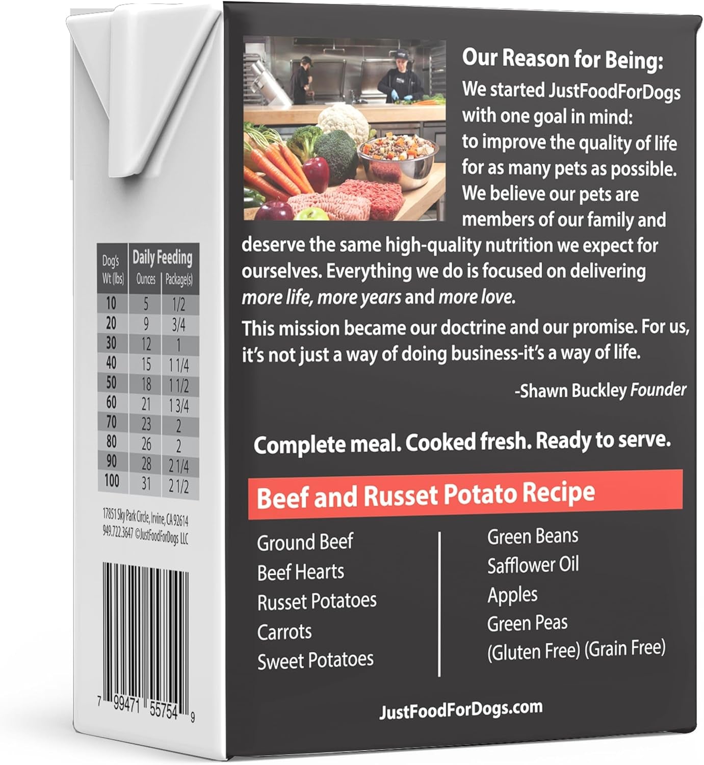 Pantry Fresh Wet Dog Food, Complete Meal or Dog Food Topper, Beef & Russet Potato Human Grade Dog Food Recipe - 12.5 Oz (Pack of 6)